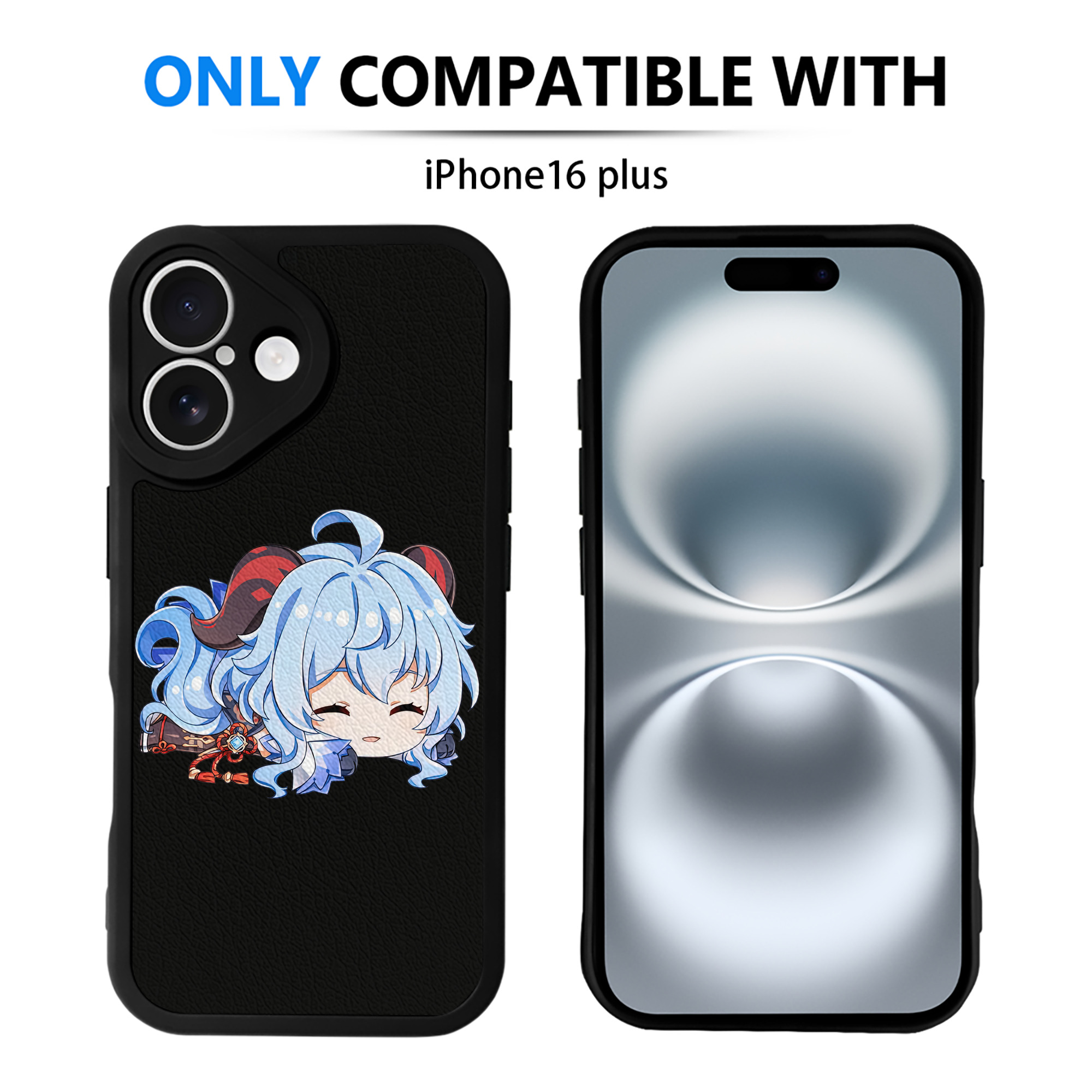 げんし神 甘雨 かんう genshin Ganyu 【iPhone 16シリーズ対応】シリコンスマホケース（レザー調） 材質：シリコン